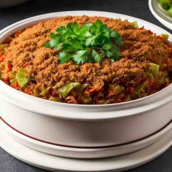 Запеканка из капусты с куриным фаршем